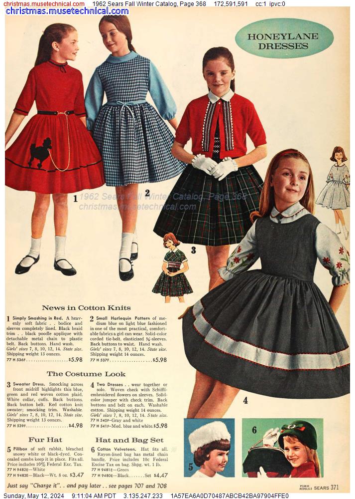 1962 Sears Fall Winter Catalog, Page 368 - Catalogs & Wishbooks