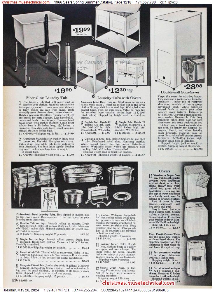 1966 Sears Spring Summer Catalog, Page 1218