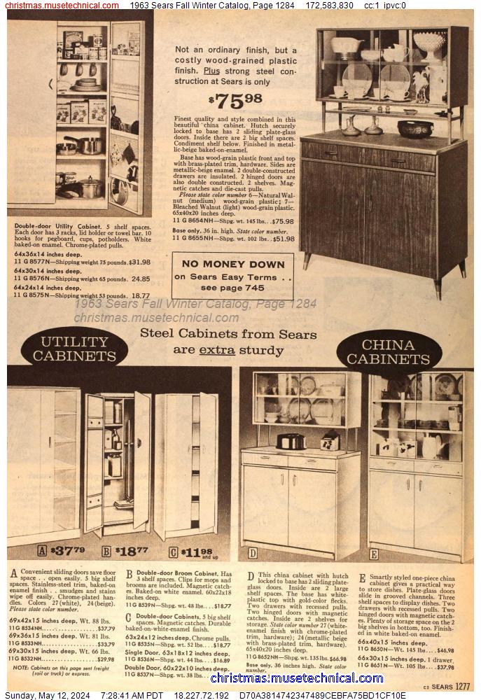 1963 Sears Fall Winter Catalog, Page 1284