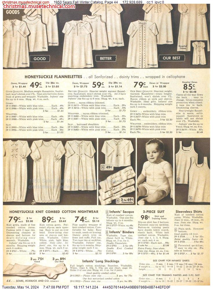 1950 Sears Fall Winter Catalog, Page 44