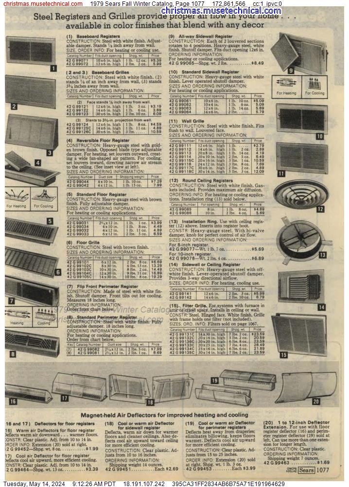 1979 Sears Fall Winter Catalog, Page 1077