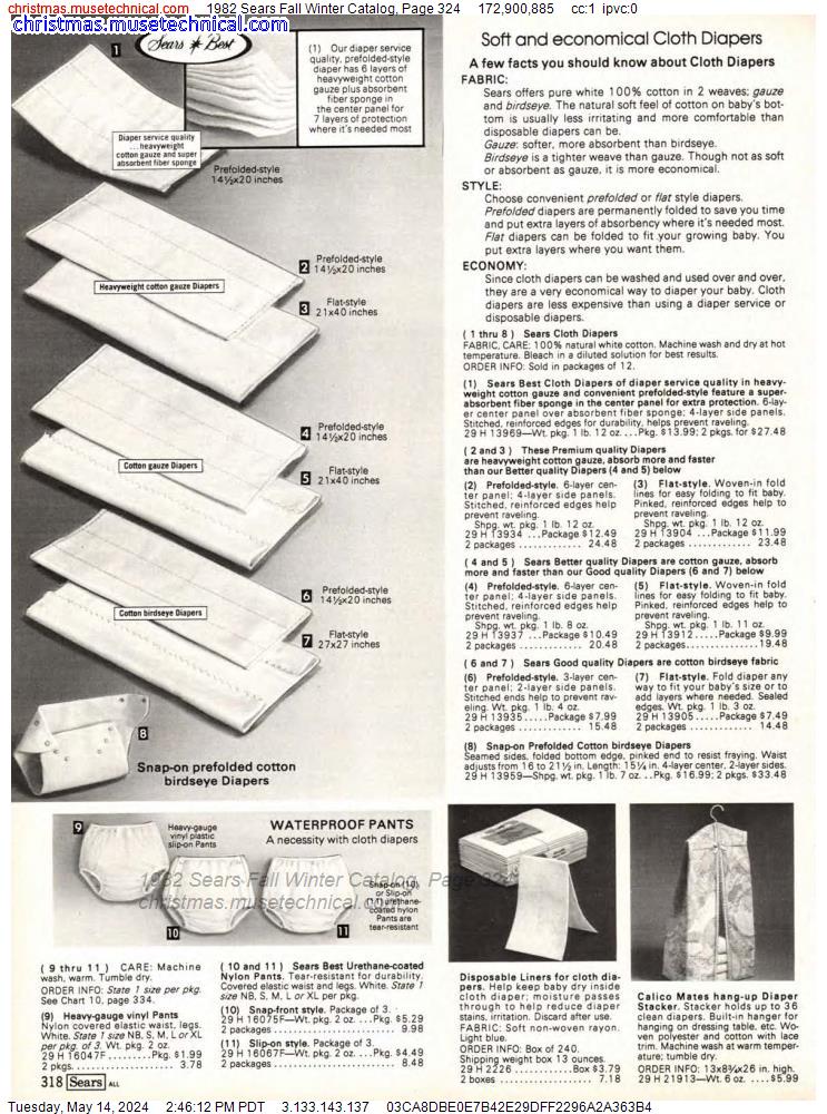 1982 Sears Fall Winter Catalog, Page 324