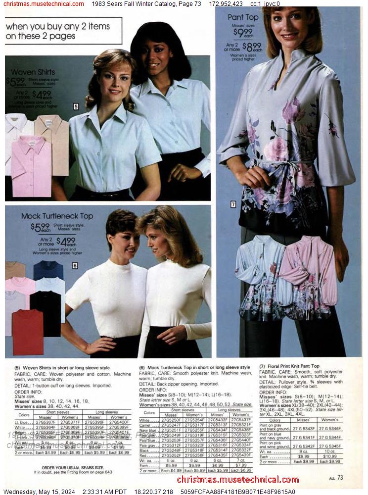 1983 Sears Fall Winter Catalog, Page 73