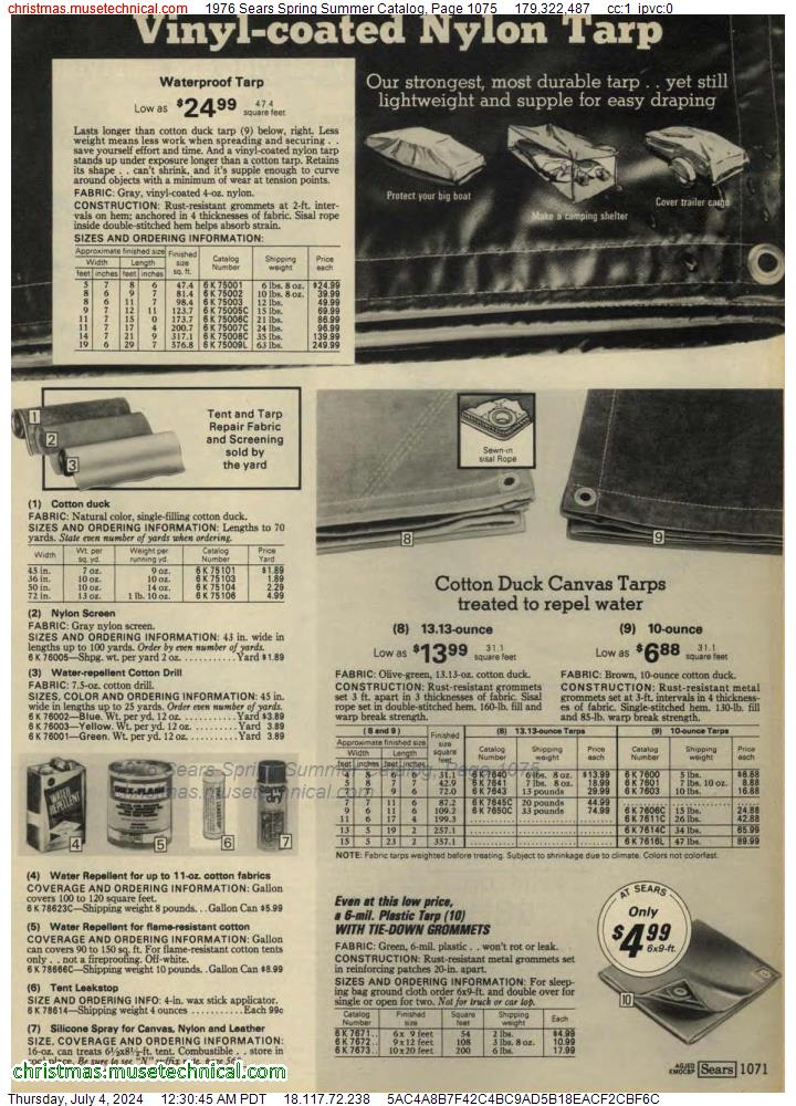 1976 Sears Spring Summer Catalog, Page 1075