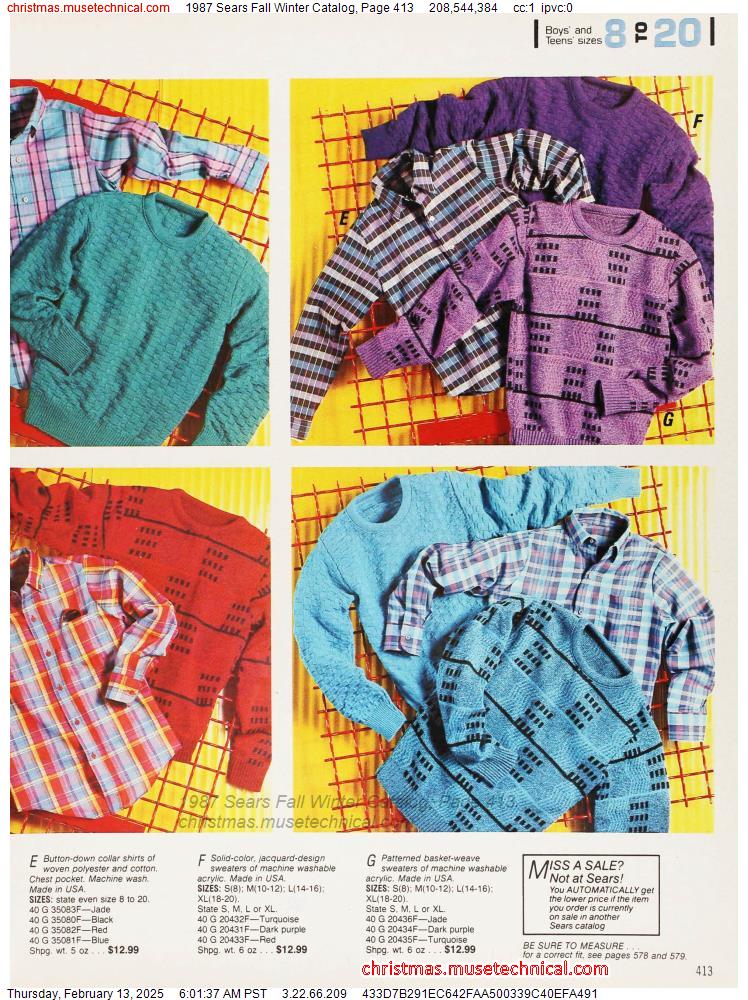 1987 Sears Fall Winter Catalog, Page 413