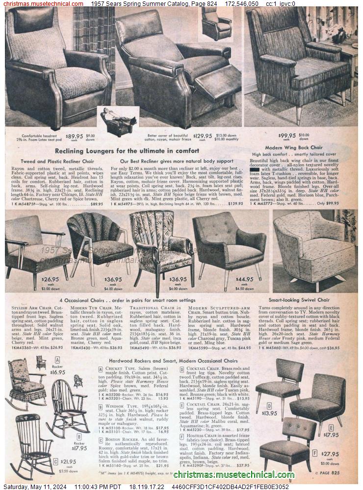 1957 Sears Spring Summer Catalog, Page 824