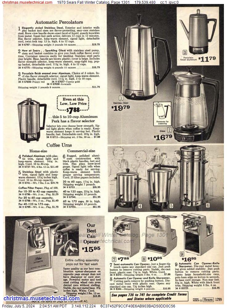 1970 Sears Fall Winter Catalog, Page 1301