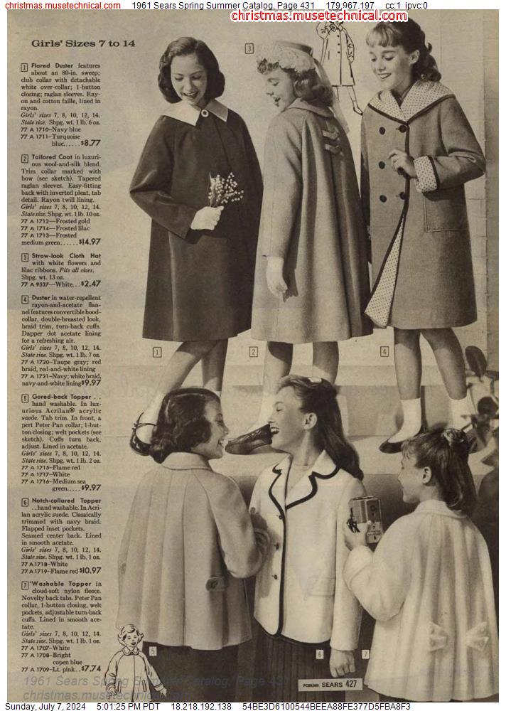 1961 Sears Spring Summer Catalog, Page 431