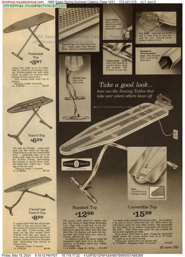 1965 Sears Spring Summer Catalog, Page 1251