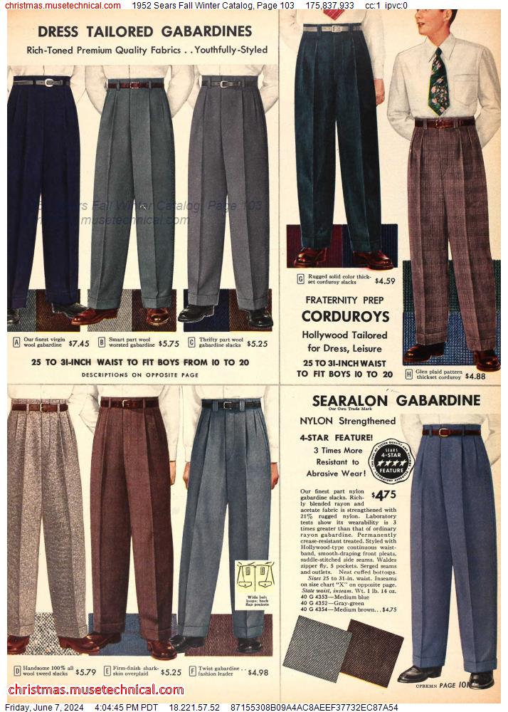 1952 Sears Fall Winter Catalog, Page 103