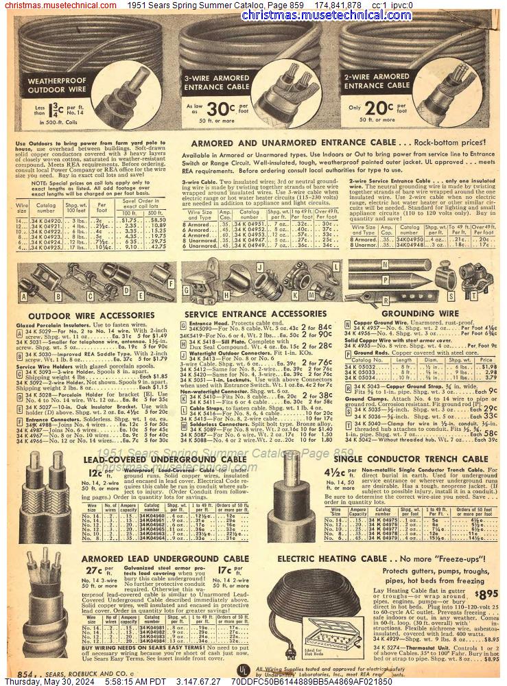 1951 Sears Spring Summer Catalog, Page 859