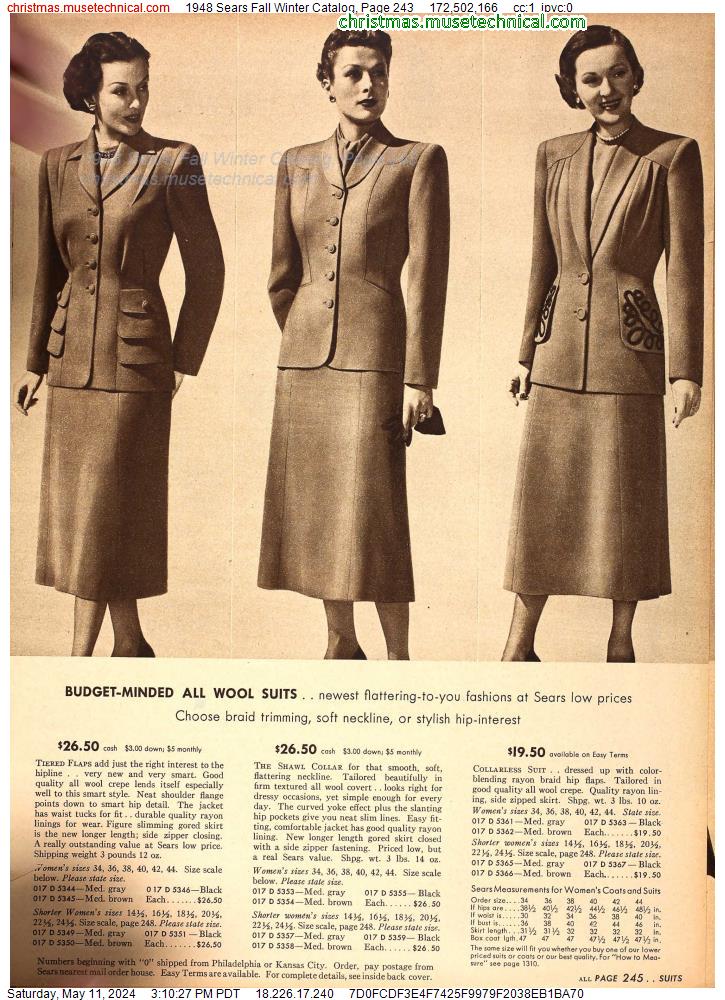 1948 Sears Fall Winter Catalog, Page 243