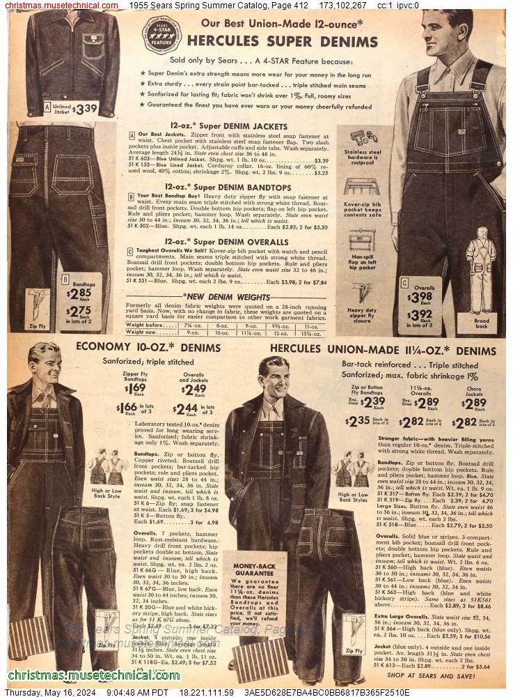 1955 Sears Spring Summer Catalog, Page 412