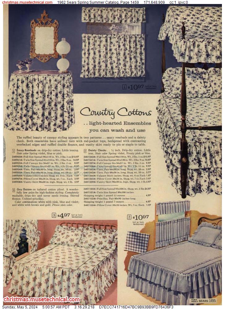1962 Sears Spring Summer Catalog, Page 1459