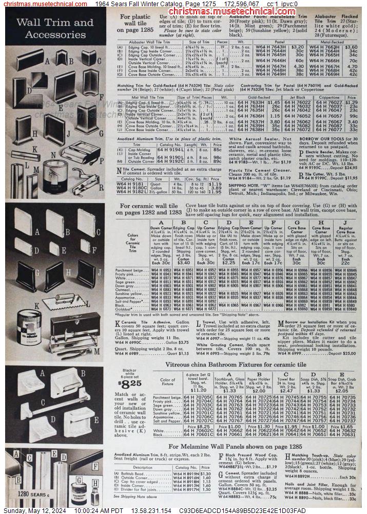 1964 Sears Fall Winter Catalog, Page 1275