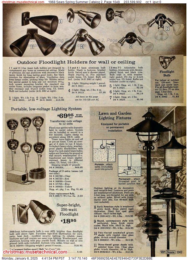 1968 Sears Spring Summer Catalog 2, Page 1049