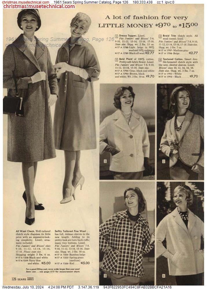 1961 Sears Spring Summer Catalog, Page 126