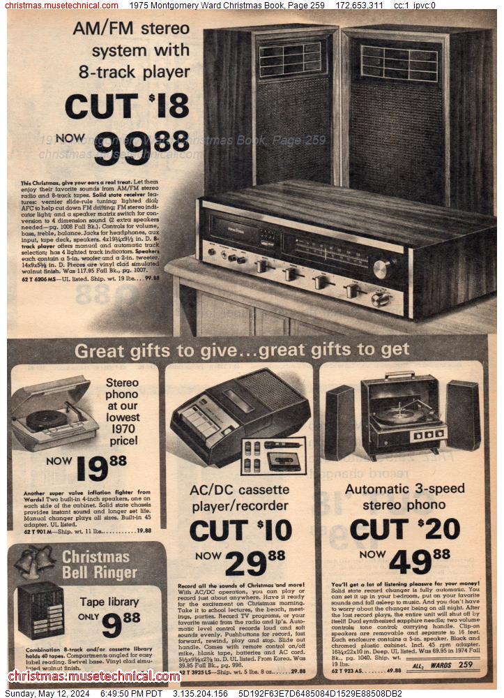 1975 Montgomery Ward Christmas Book, Page 259