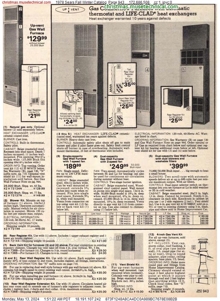 1978 Sears Fall Winter Catalog, Page 943