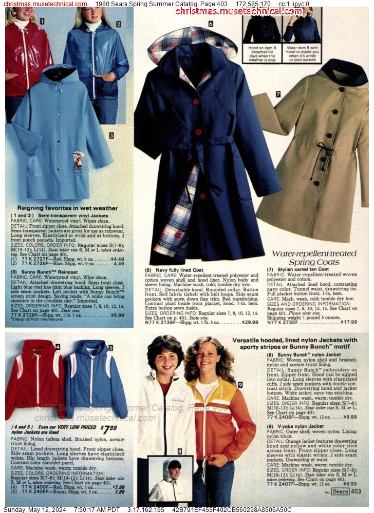 1980 Sears Spring Summer Catalog, Page 403
