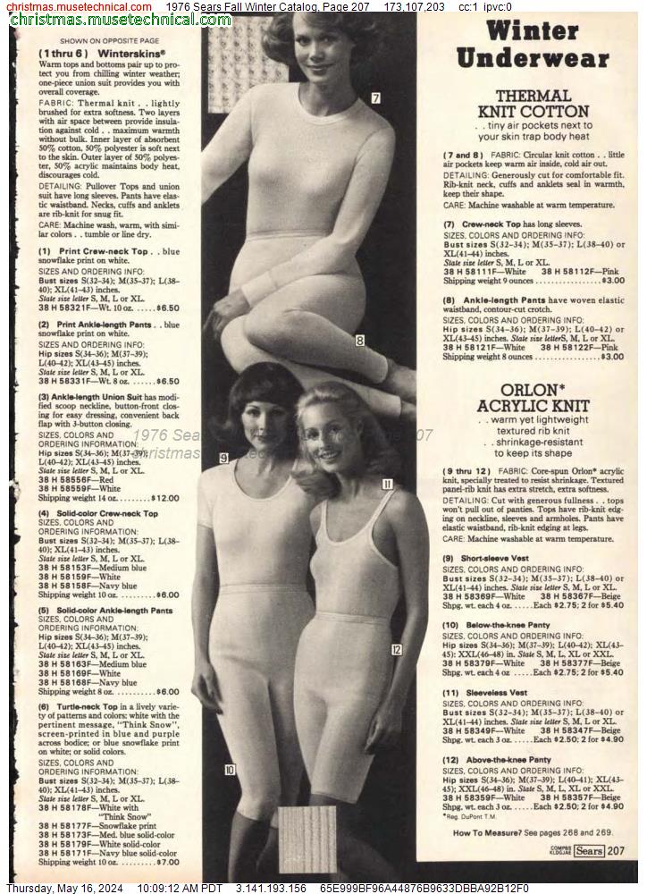 1976 Sears Fall Winter Catalog, Page 207