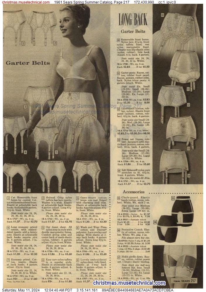 1961 Sears Spring Summer Catalog, Page 217