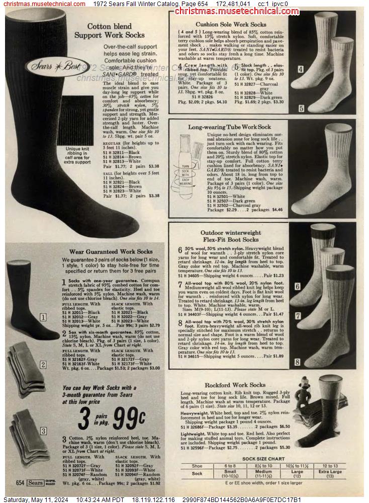1972 Sears Fall Winter Catalog, Page 654