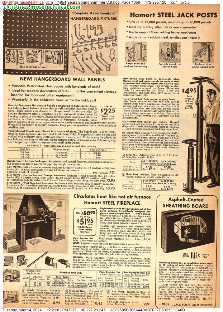 1954 Sears Spring Summer Catalog, Page 1059