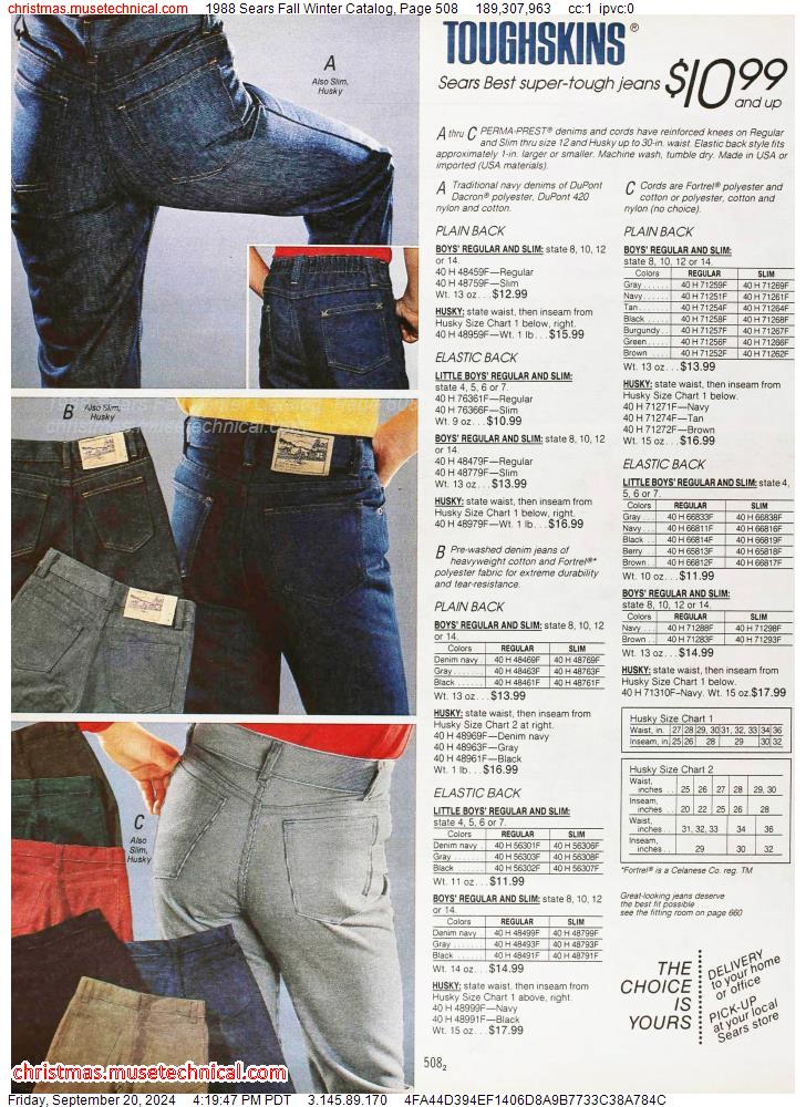 1988 Sears Fall Winter Catalog, Page 508