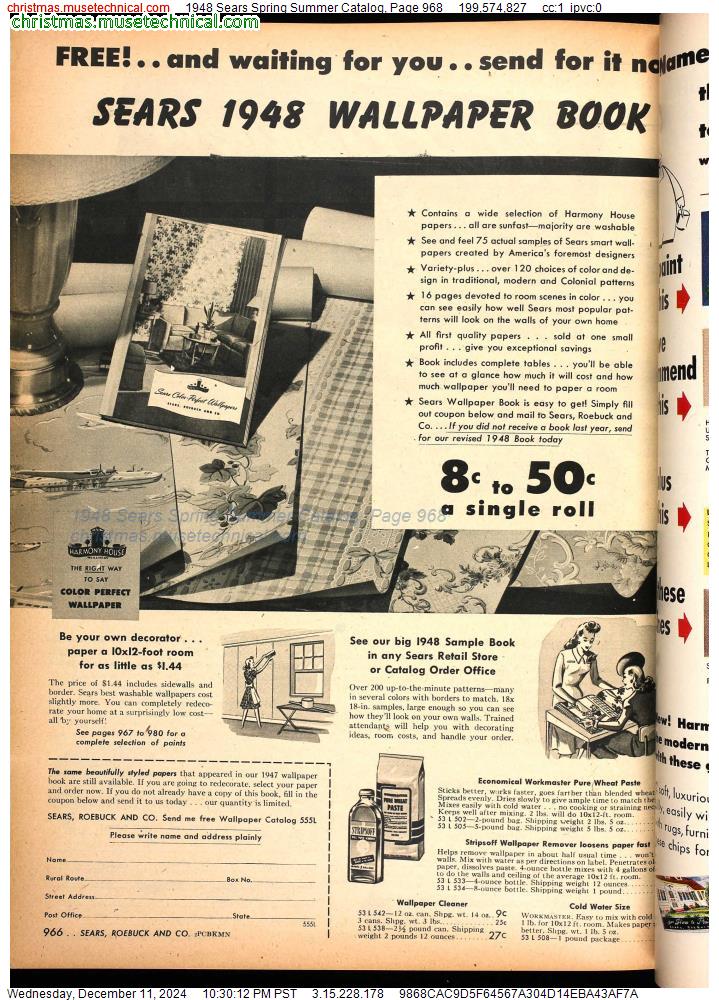 1948 Sears Spring Summer Catalog, Page 968