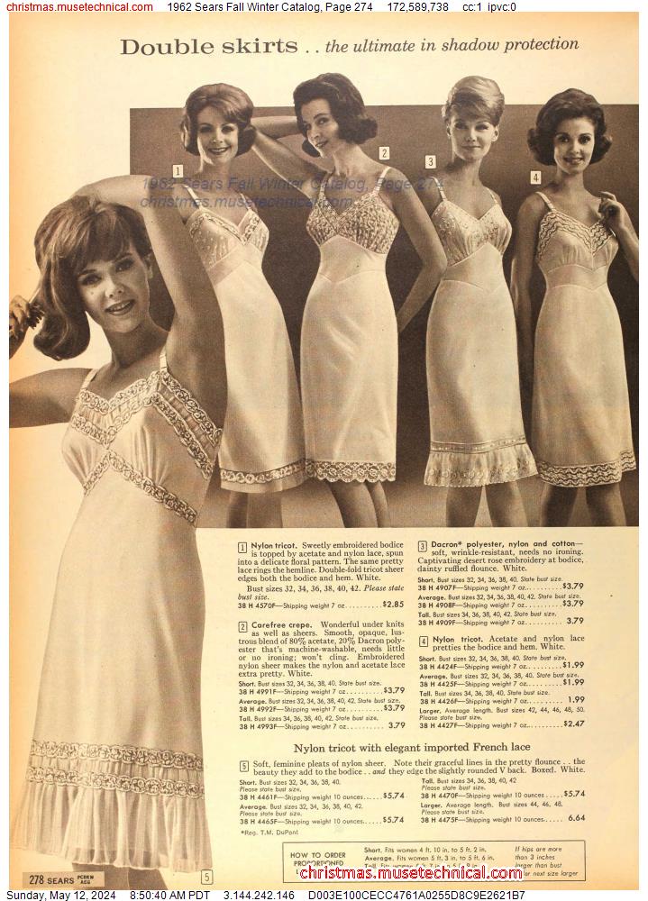 1962 Sears Fall Winter Catalog, Page 274