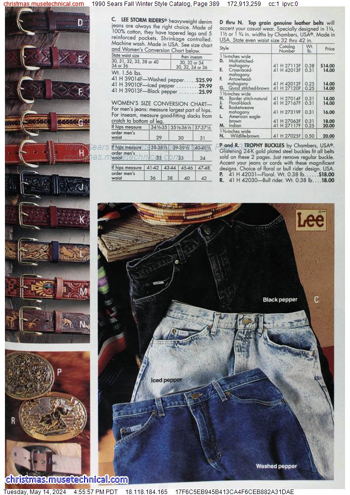 1990 Sears Fall Winter Style Catalog, Page 389