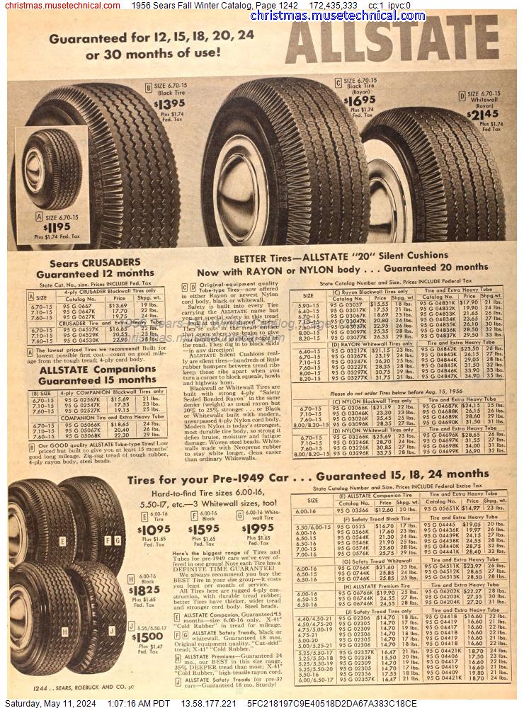 1956 Sears Fall Winter Catalog, Page 1242