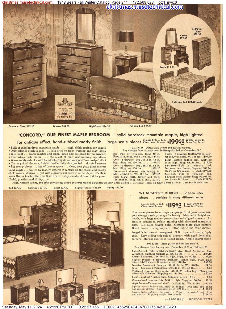 1948 Sears Fall Winter Catalog, Page 841