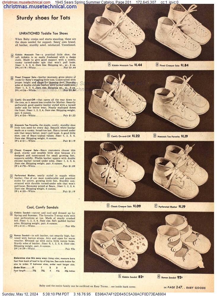 1945 Sears Spring Summer Catalog, Page 201