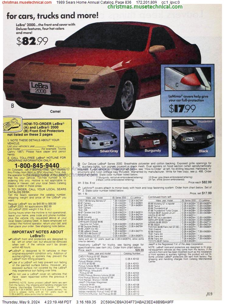 1989 Sears Home Annual Catalog, Page 836