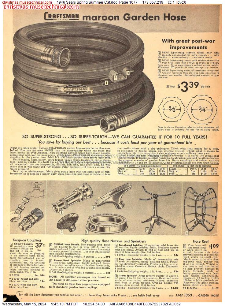 1946 Sears Spring Summer Catalog, Page 1077
