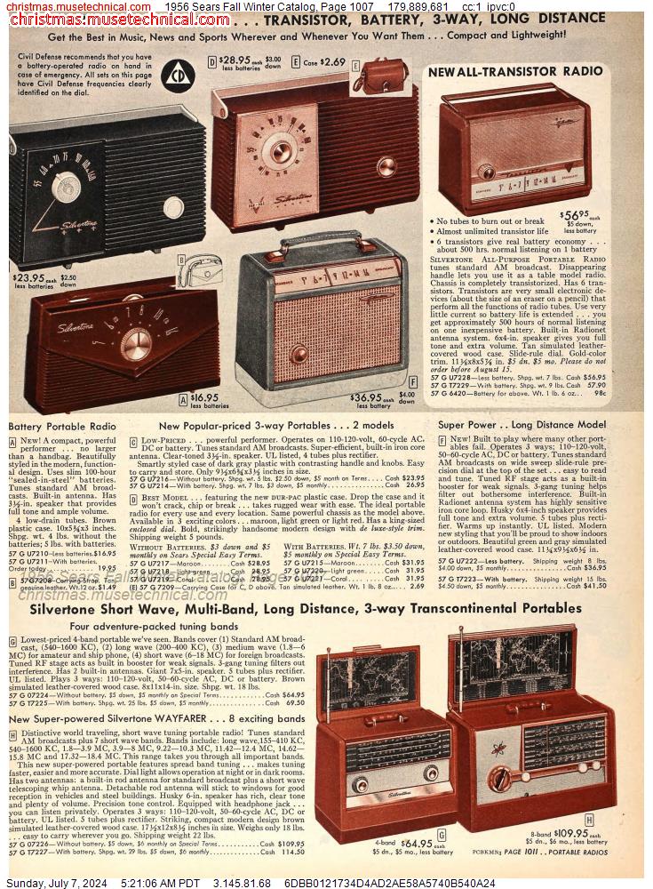 1956 Sears Fall Winter Catalog, Page 1007
