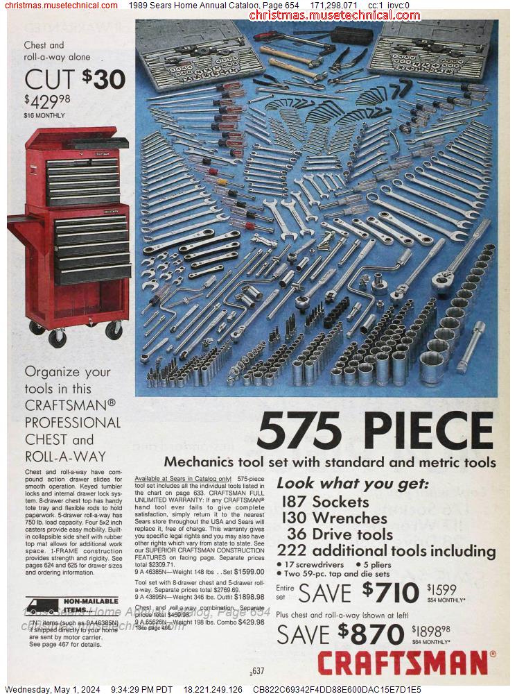 1989 Sears Home Annual Catalog, Page 654