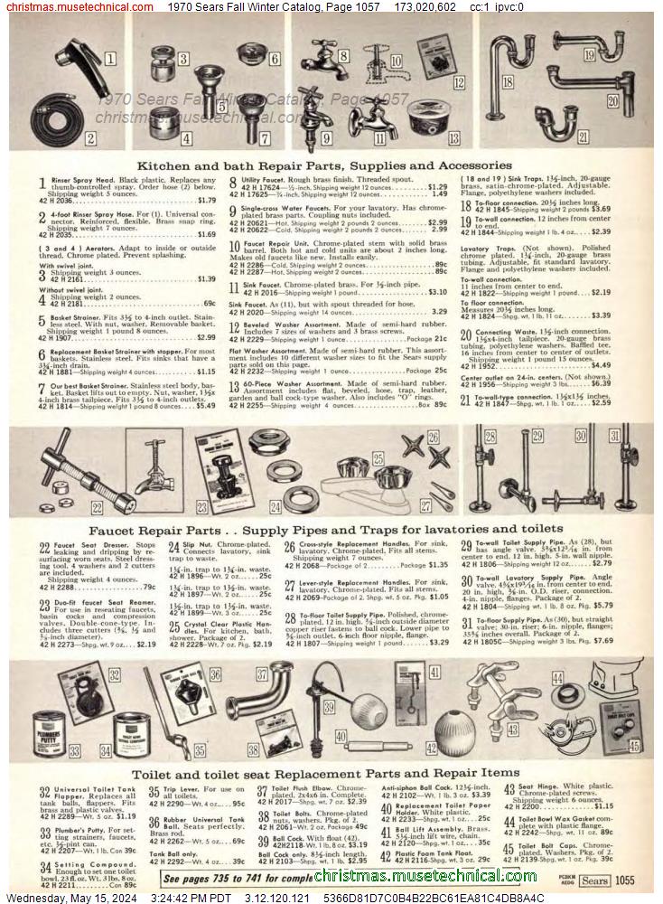 1970 Sears Fall Winter Catalog, Page 1057