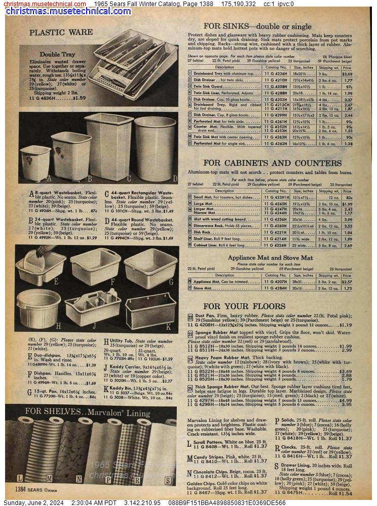 1965 Sears Fall Winter Catalog, Page 1388