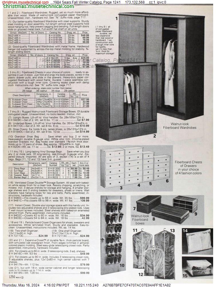 1984 Sears Fall Winter Catalog, Page 1241