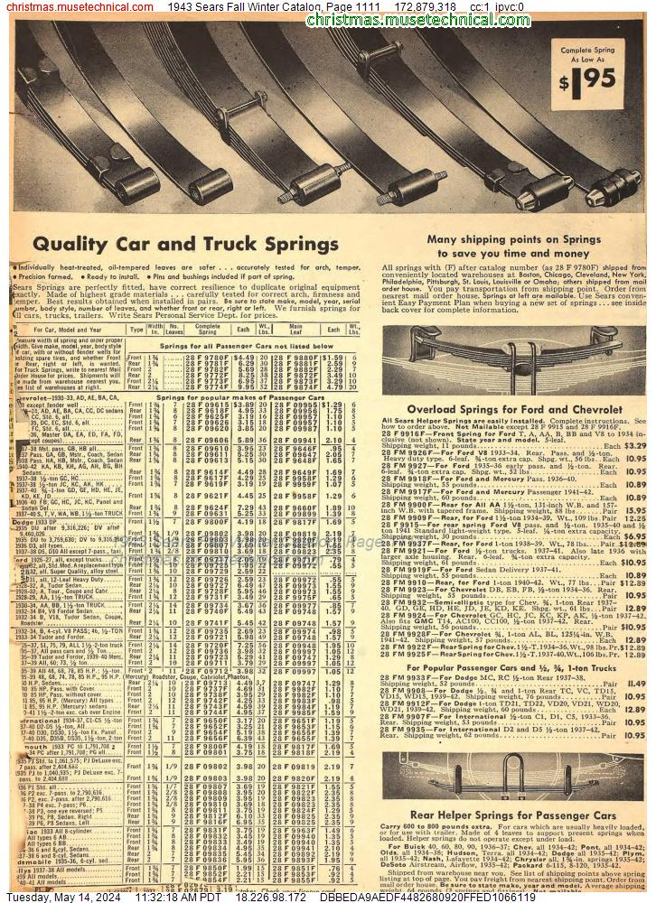 1943 Sears Fall Winter Catalog, Page 1111