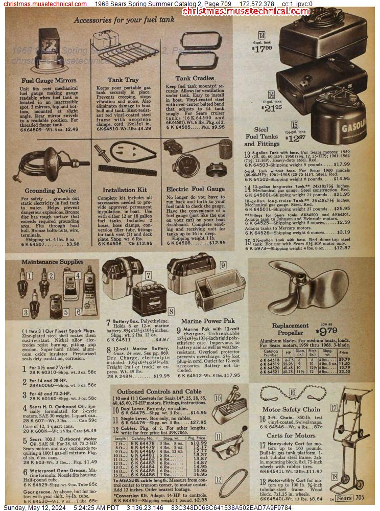1968 Sears Spring Summer Catalog 2, Page 709