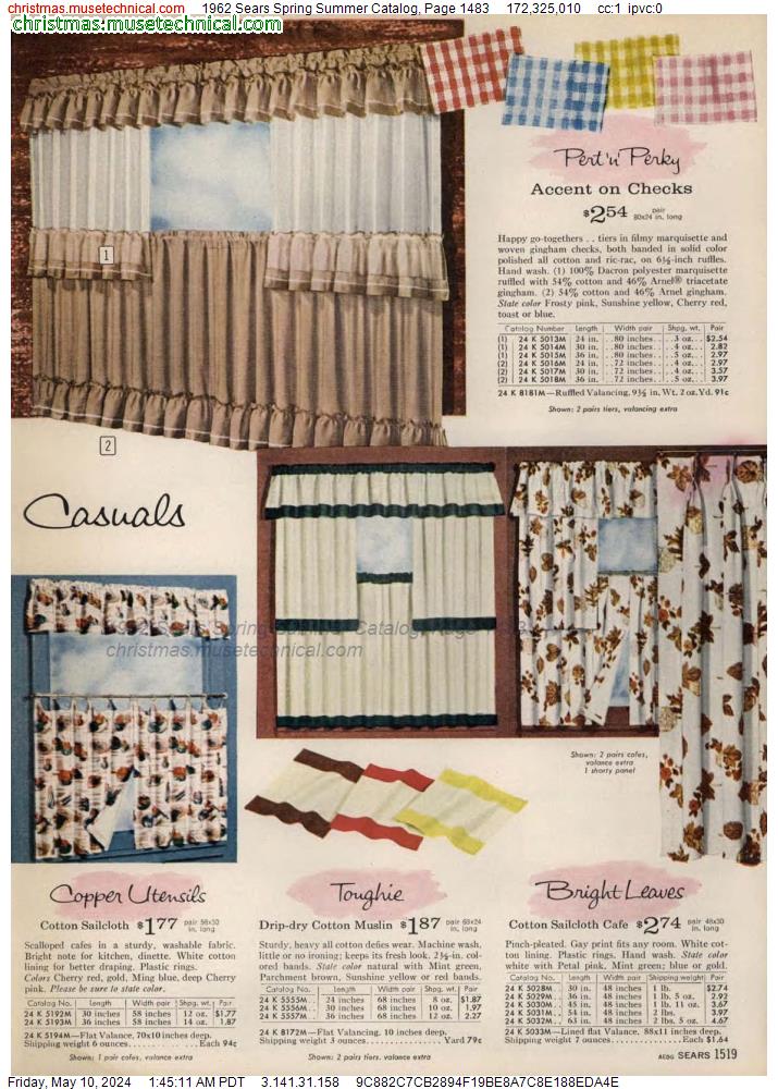 1962 Sears Spring Summer Catalog, Page 1483