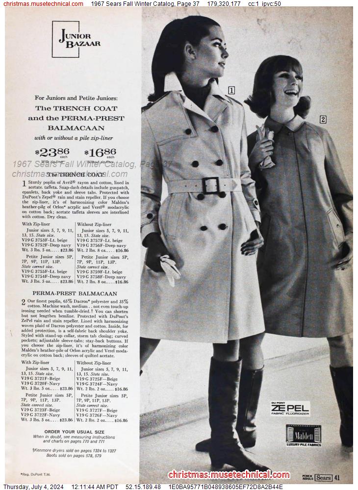 1967 Sears Fall Winter Catalog, Page 37