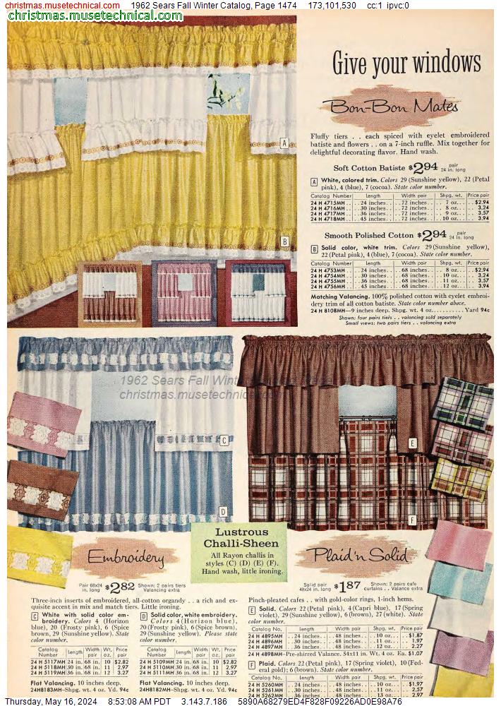 1962 Sears Fall Winter Catalog, Page 1474