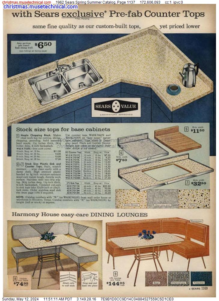 1962 Sears Spring Summer Catalog, Page 1137