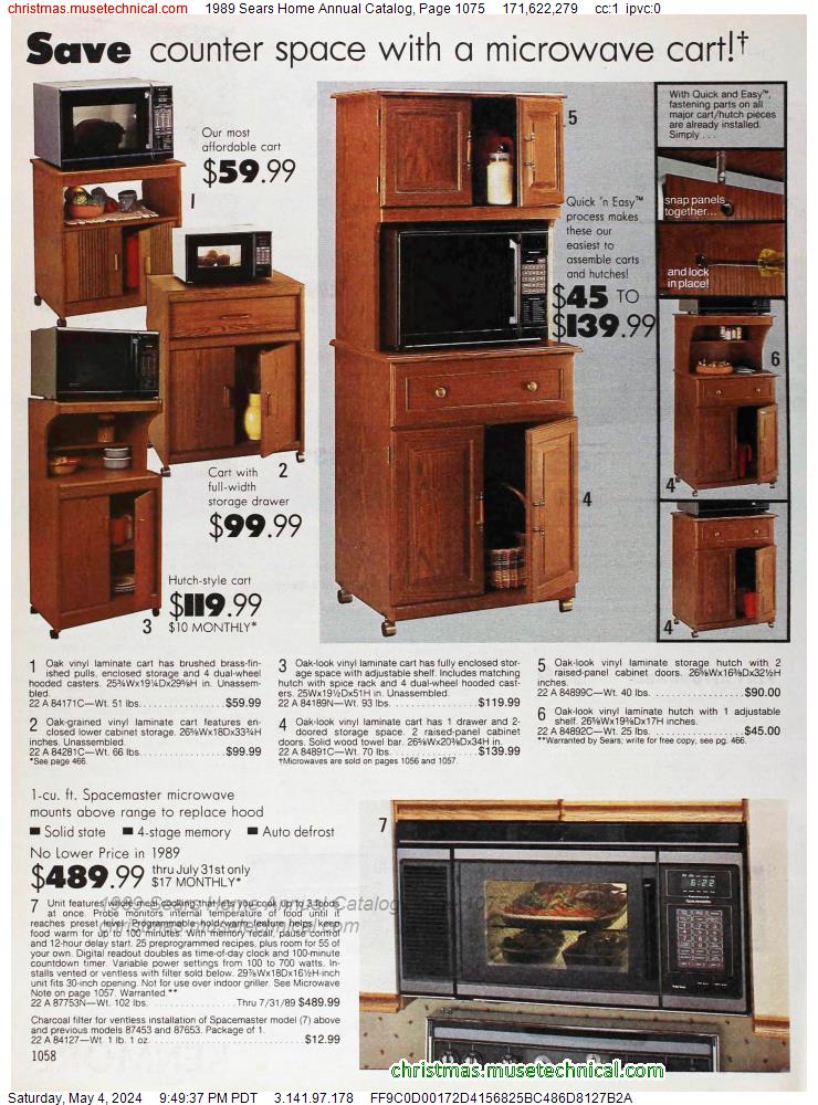 1989 Sears Home Annual Catalog, Page 1075