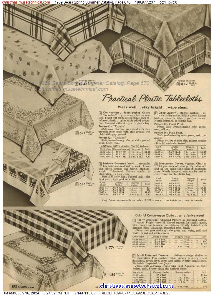 1959 Sears Spring Summer Catalog, Page 670